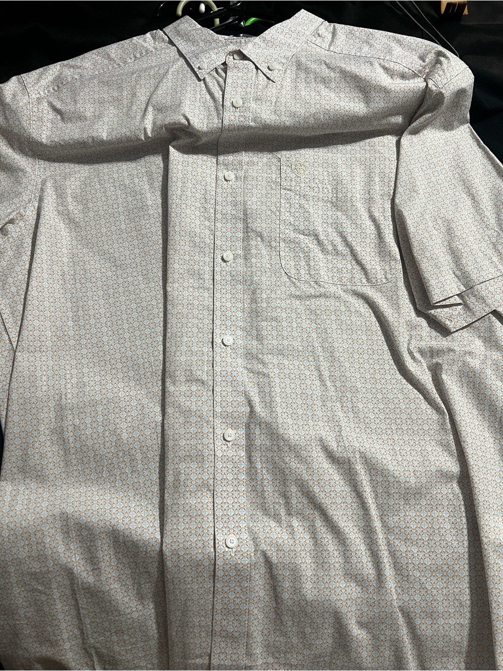 Ariat Light Beige Short-Sleeve Button-Do